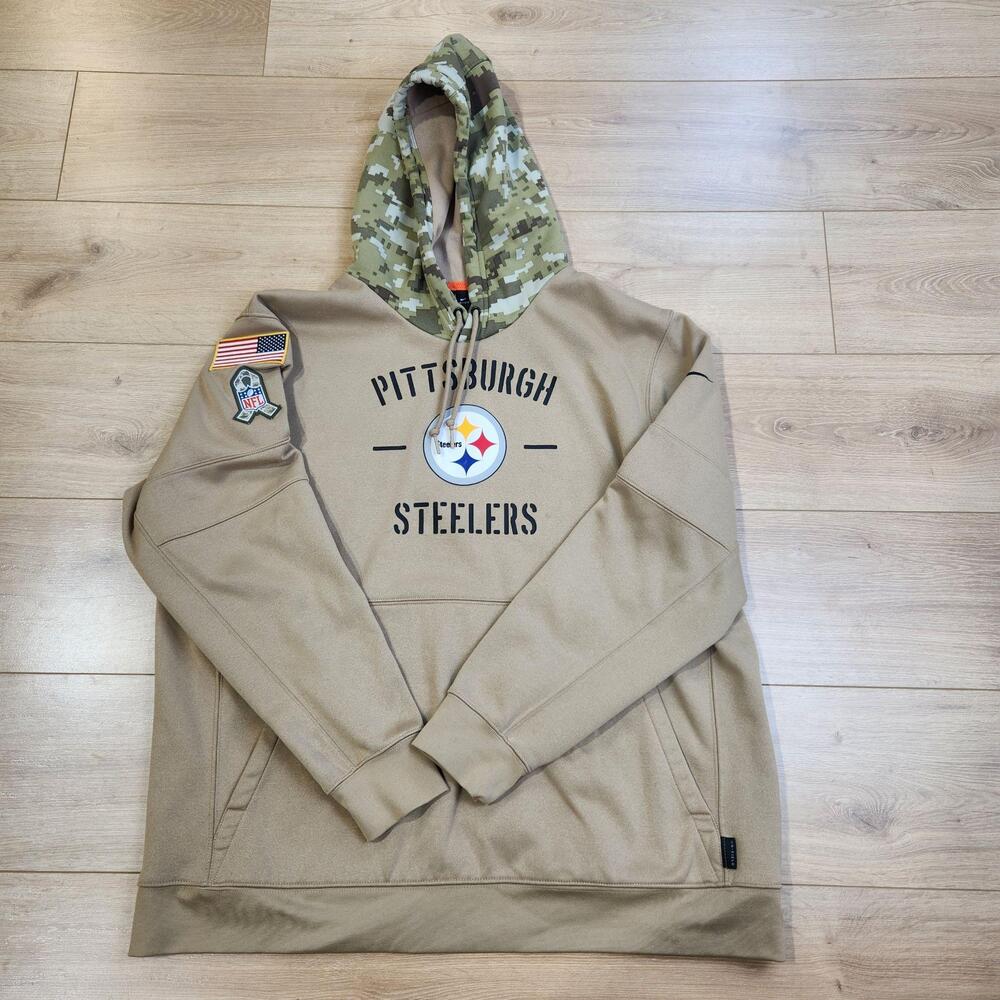 Pittsburgh Steelers Hoodie Sweatshirt Mens 2XL Salute To Service Football Nike